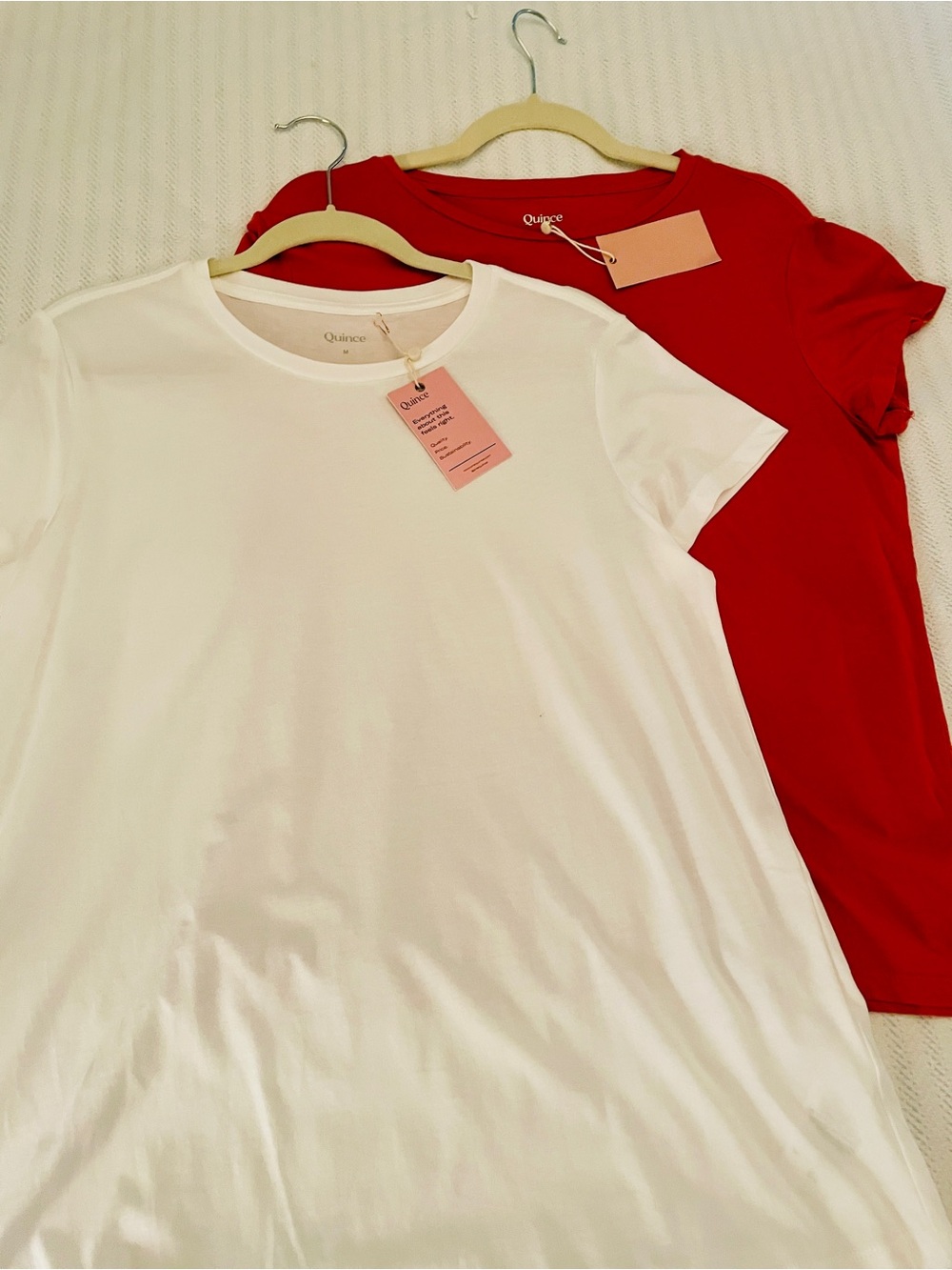 NWT Quince Cotton Modal Crewneck Swing T-Shirt Bundle - Set of 2 (Medium) - Picture 3 of 7